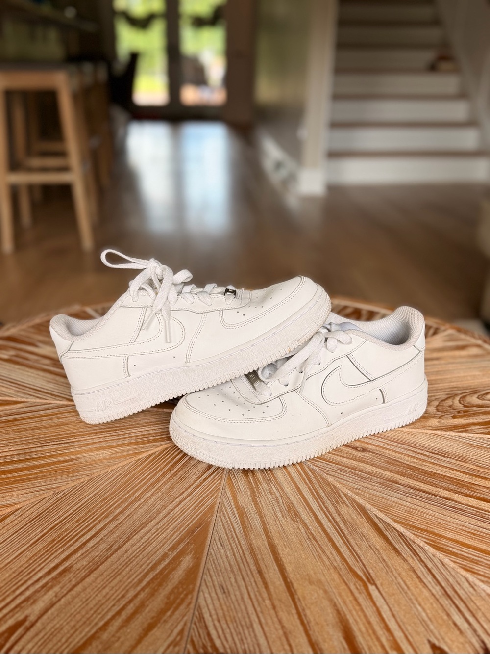 Nike Kids White Air Force 1 Low-Top Sneakers
